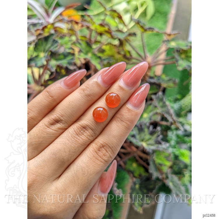 5.93 Ct.Tw. Cabochon Carnelian Pair from Brazil