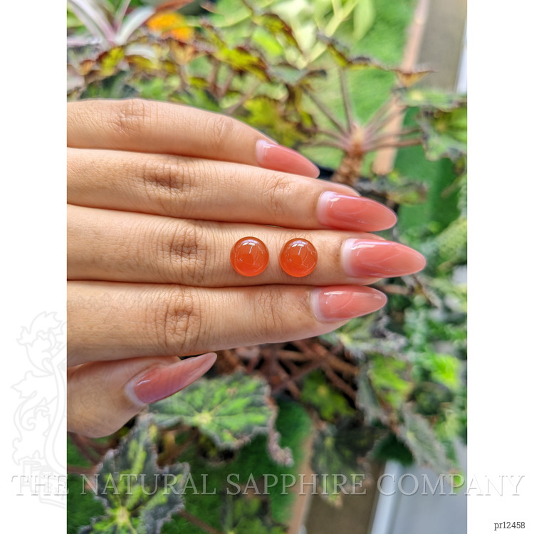 5.93 Ct.Tw. Cabochon Carnelian Pair from Brazil