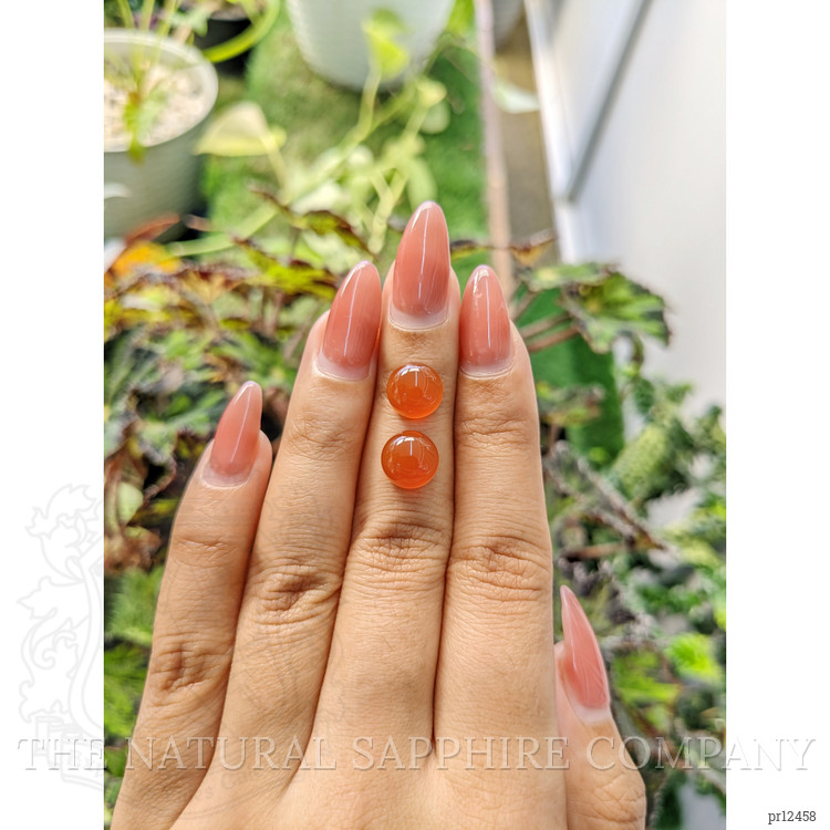 5.93 Ct.Tw. Cabochon Carnelian Pair from Brazil