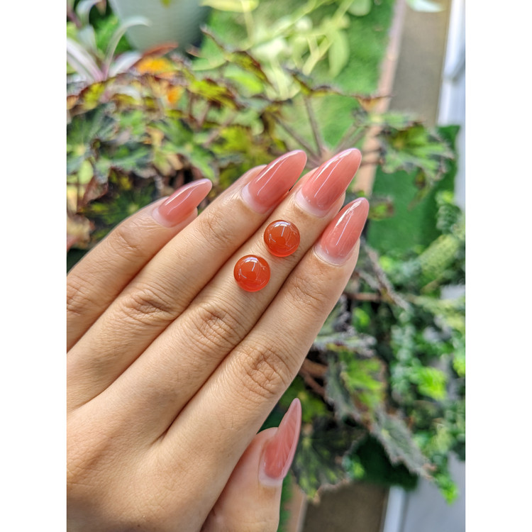 6.47 Ct.Tw. Cabochon Carnelian Pair from Brazil