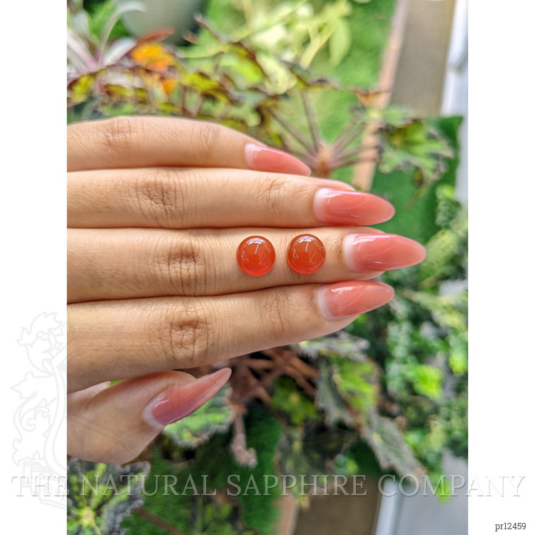 6.47 Ct.Tw. Cabochon Carnelian Pair from Brazil