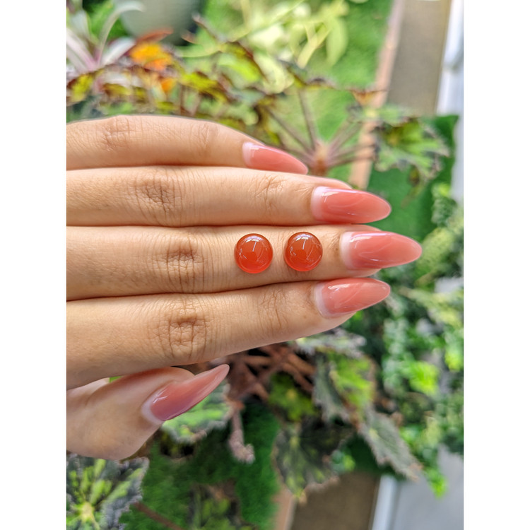 6.47 Ct.Tw. Cabochon Carnelian Pair from Brazil