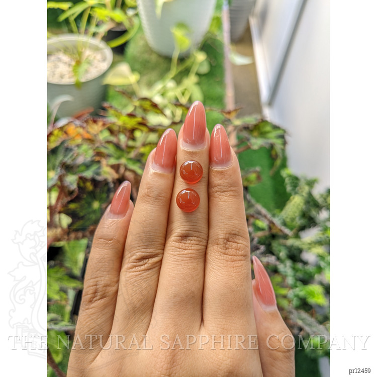 6.47 Ct.Tw. Cabochon Carnelian Pair from Brazil