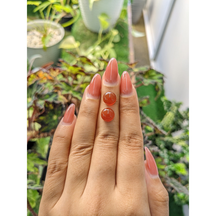 6.47 Ct.Tw. Cabochon Carnelian Pair from Brazil