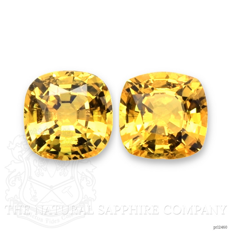 2.20 Ct.Tw. Orangish Yellow Sapphire Pair from Ceylon (Sri Lanka)