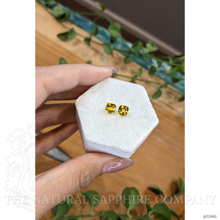 2.20 Ct.Tw. Orangish Yellow Sapphire Pair from Ceylon (Sri Lanka)