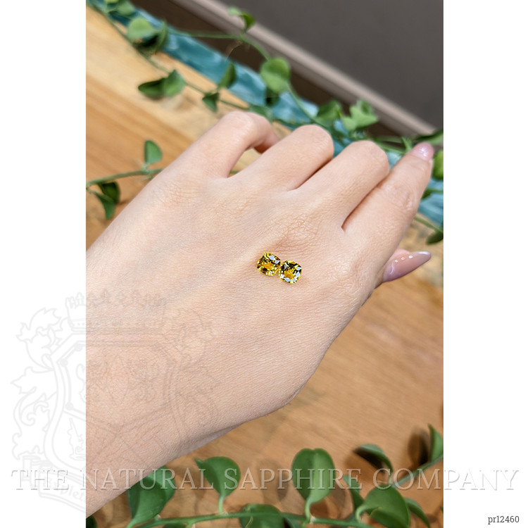 2.20 Ct.Tw. Orangish Yellow Sapphire Pair from Ceylon (Sri Lanka)