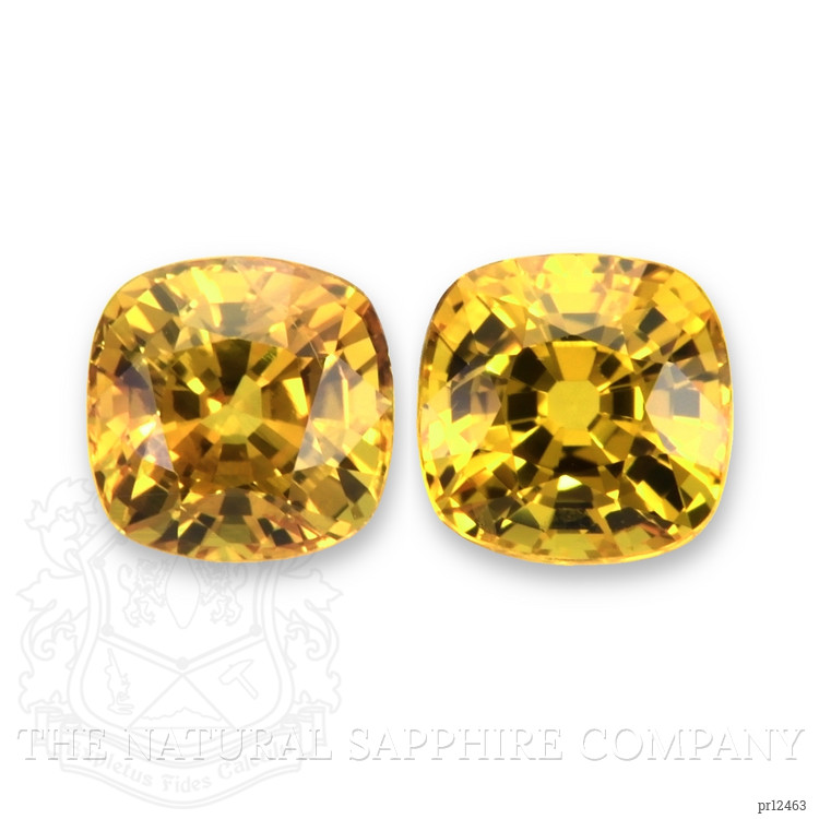 2.89 Ct.Tw. Orangish Yellow Sapphire Pair from Ceylon (Sri Lanka)