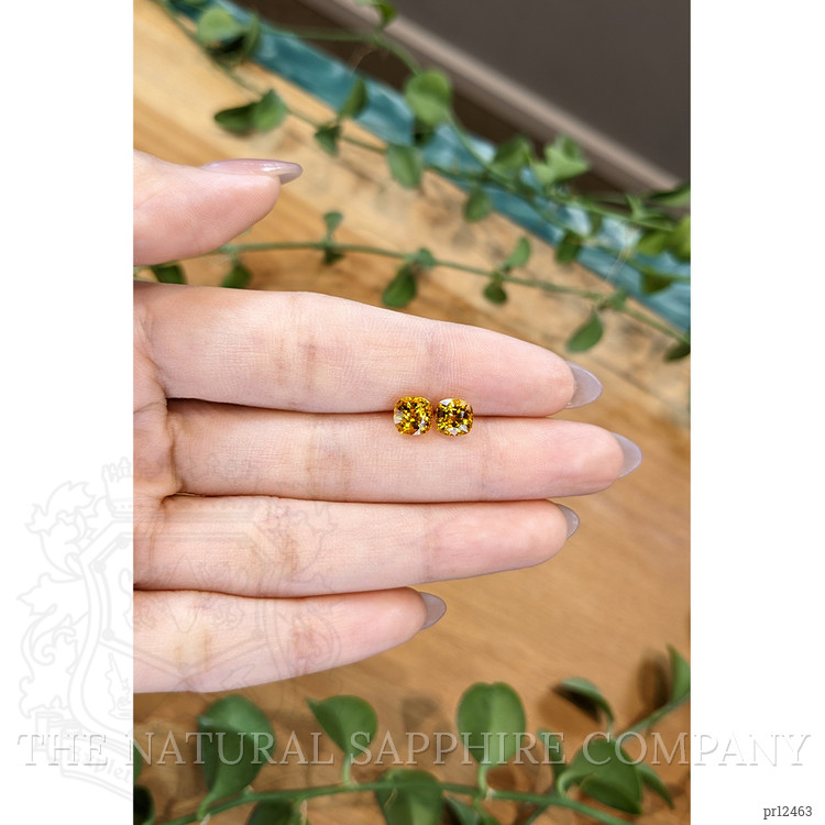 2.89 Ct.Tw. Orangish Yellow Sapphire Pair from Ceylon (Sri Lanka)