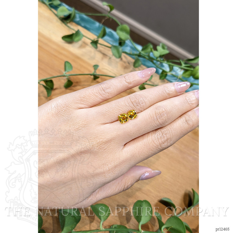 2.62 Ct.Tw. Orangish Yellow Sapphire Pair from Ceylon (Sri Lanka)