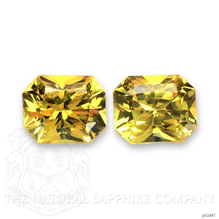 2.15 Ct.Tw. Orangish Yellow Sapphire Pair from Ceylon (Sri Lanka)