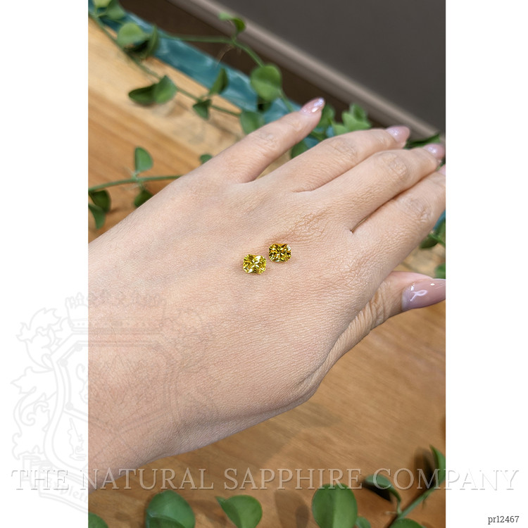 2.15 Ct.Tw. Orangish Yellow Sapphire Pair from Ceylon (Sri Lanka)