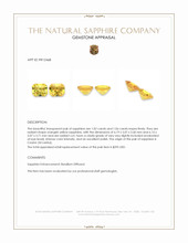 2.08&nbsp;Ct.Tw.Total Carat Weight Orangish Yellow Sapphire Pair from Ceylon (Sri Lanka) Appraisal