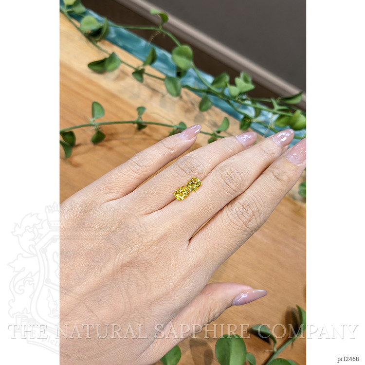 2.08 Ct.Tw. Orangish Yellow Sapphire Pair from Ceylon (Sri Lanka)