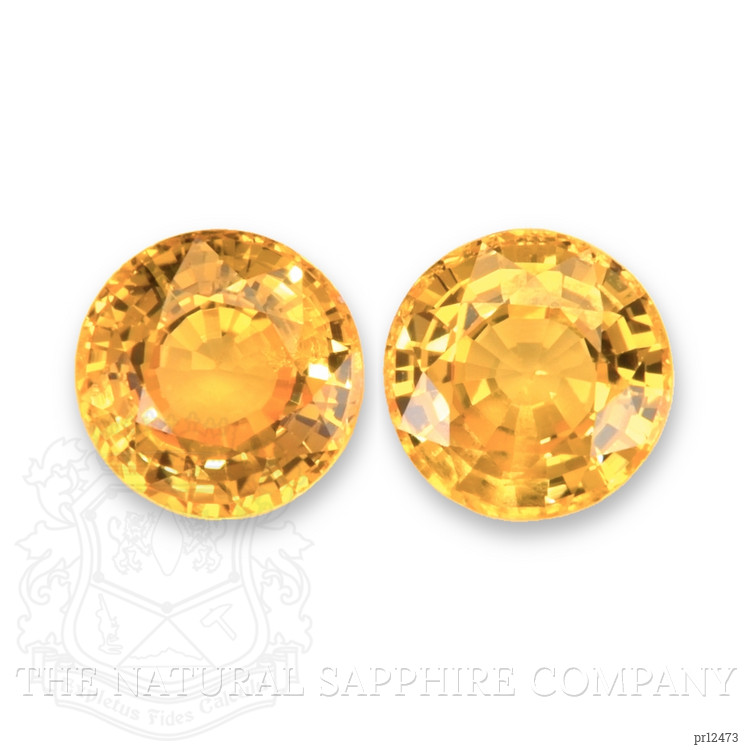 2.92 Ct.Tw. Orangish Yellow Sapphire Pair from Ceylon (Sri Lanka)