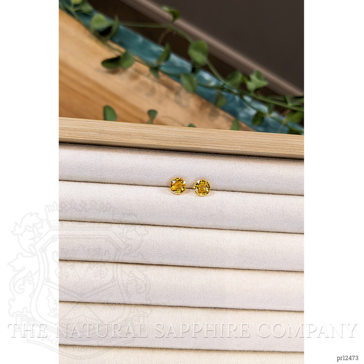 2.92 Ct.Tw. Orangish Yellow Sapphire Pair from Ceylon (Sri Lanka)