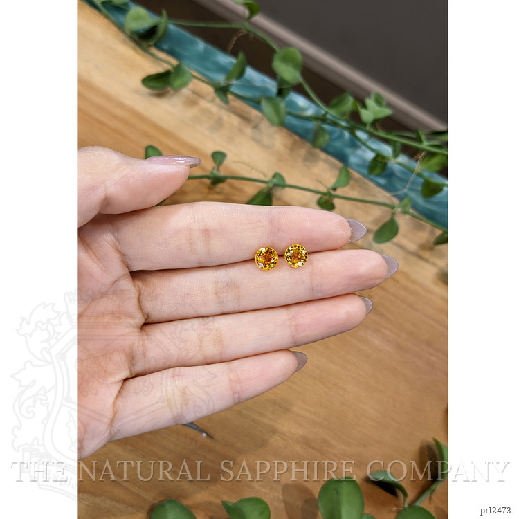 2.92 Ct.Tw. Orangish Yellow Sapphire Pair from Ceylon (Sri Lanka)