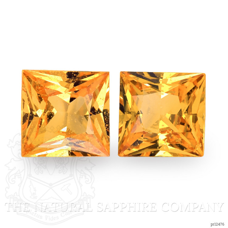 2.48 Ct.Tw. Yellowish Orange Sapphire Pair from Ceylon (Sri Lanka)