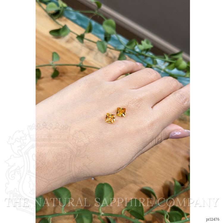 2.48 Ct.Tw. Yellowish Orange Sapphire Pair from Ceylon (Sri Lanka)