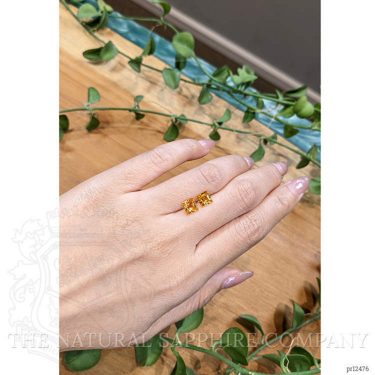 2.48 Ct.Tw. Yellowish Orange Sapphire Pair from Ceylon (Sri Lanka)
