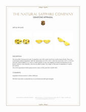 1.22 Ct.Tw.Total Carat Weight Yellow Sapphire Pair from Ceylon (Sri Lanka) Appraisal