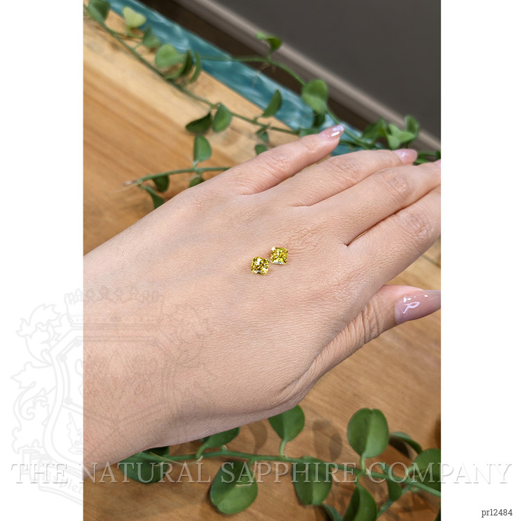 1.55 Ct.Tw. Orangish Yellow Sapphire Pair from Ceylon (Sri Lanka)