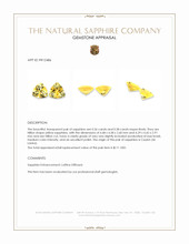 0.74&nbsp;Ct.Tw.Total Carat Weight Yellow Sapphire Pair from Ceylon (Sri Lanka) Appraisal