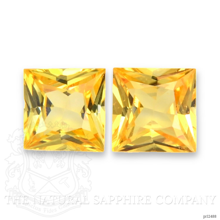 2.28 Ct.Tw. Orangish Yellow Sapphire Pair from Ceylon (Sri Lanka)