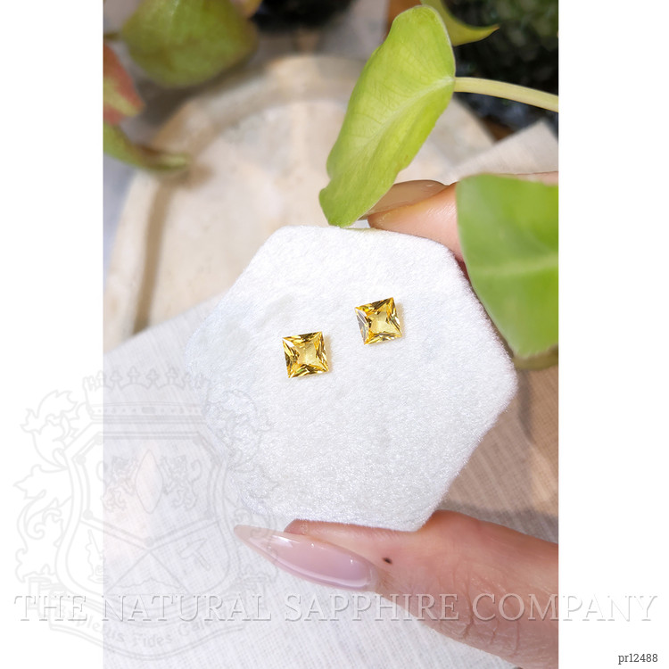 2.28 Ct.Tw. Orangish Yellow Sapphire Pair from Ceylon (Sri Lanka)