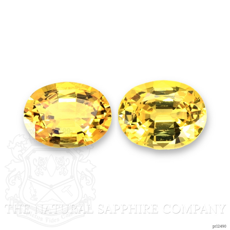 3.51 Ct.Tw. Orangish Yellow Sapphire Pair from Ceylon (Sri Lanka)