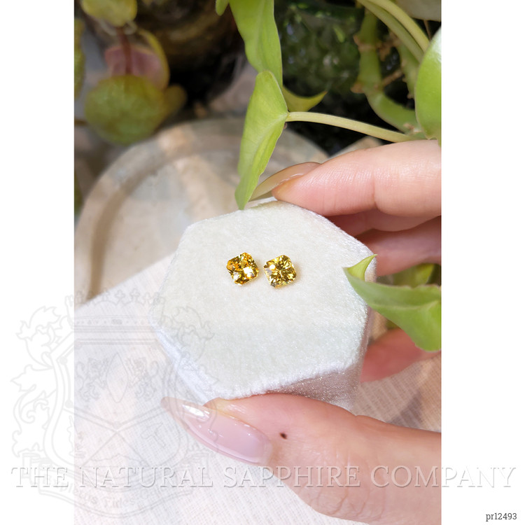 2.45 Ct.Tw. Orangish Yellow Sapphire Pair from Ceylon (Sri Lanka)