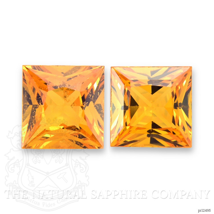 2.00 Ct.Tw. Yellowish Orange Sapphire Pair from Ceylon (Sri Lanka)
