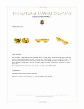 2.32 Ct.Tw.Total Carat Weight Yellow Sapphire Pair from Ceylon (Sri Lanka) Appraisal