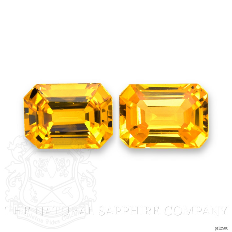 2.50 Ct.Tw. Orangish Yellow Sapphire Pair from Ceylon (Sri Lanka)