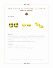 1.73 Ct.Tw.Total Carat Weight Yellow Sapphire Pair from Ceylon (Sri Lanka) Appraisal