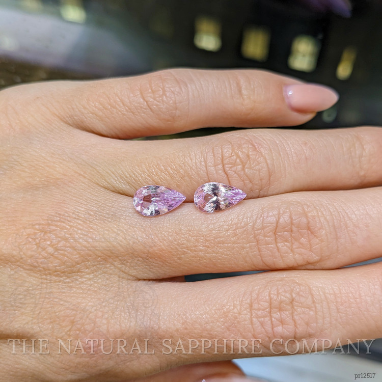 3.82 Ct.Tw. Pinkish Purple Sapphire Pair from Ceylon (Sri Lanka)
