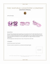 24.45 Ct.Tw.Total Carat Weight Pink Kunzite Pair from Afghanistan Appraisal