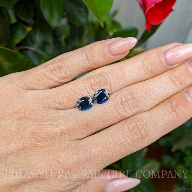 2.95 Ct.Tw. Greenish Blue Sapphire Pair from Ceylon (Sri Lanka)