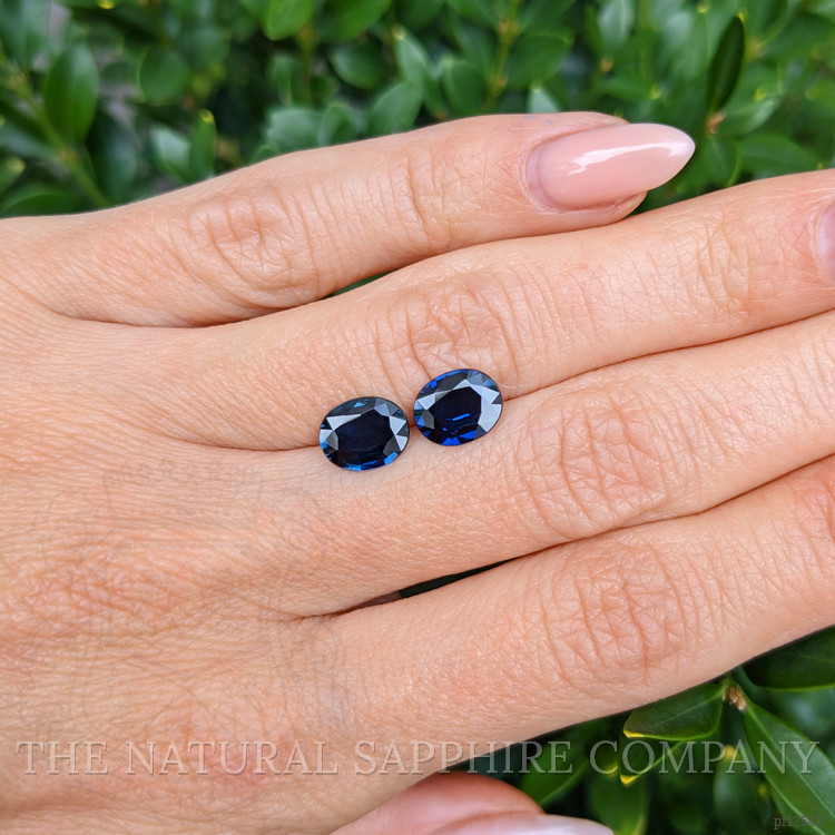 2.95 Ct.Tw. Greenish Blue Sapphire Pair from Ceylon (Sri Lanka)