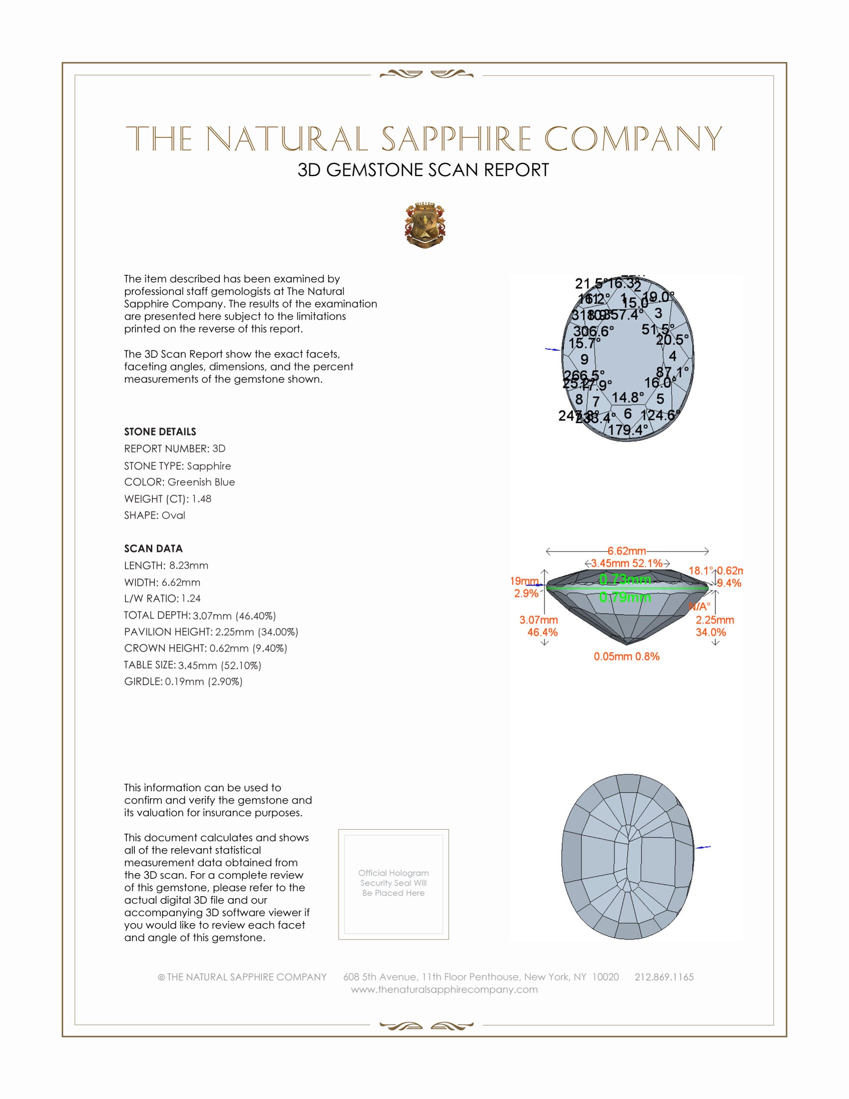 2.95 Ct.Tw. Greenish Blue Sapphire Pair from Ceylon (Sri Lanka)