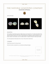 2.65 Ct.Tw.Total Carat Weight Cabochon White Opal Pair from Brazil Appraisal