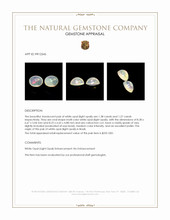 2.65 Ct.Tw.Total Carat Weight Multi Color Cabochon White Opal (Light Opal) Pair from Brazil Appraisal