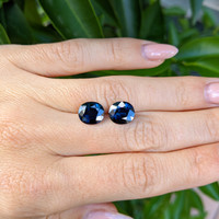 6.71 Ct.Tw.Total Carat Weight Greenish Blue Sapphire Pair from Australia Life Style