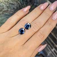 6.71&nbsp;Ct.Tw.Total Carat Weight Greenish Blue Sapphire Pair from Australia Life Style