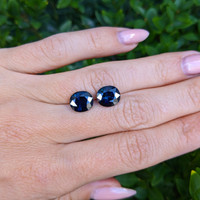 6.71 Ct.Tw.Total Carat Weight Greenish Blue Sapphire Pair from Australia Life Style