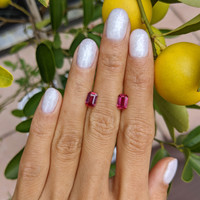 2.08 Ct.Tw.Total Carat Weight Ruby Pair from Mozambique Life Style