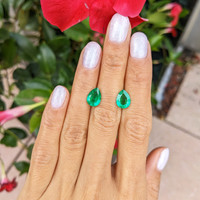 3.00 Ct.Tw.Total Carat Weight Emerald Pair from Zambia Life Style