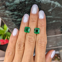 5.71 Ct.Tw.Total Carat Weight Emerald Pair from Zambia Life Style
