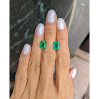 4.18&nbsp;Ct.Tw.Total Carat Weight Emerald Pair from Zambia Life Style