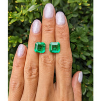 9.47 Ct.Tw.Total Carat Weight Emerald Pair from Zambia Life Style